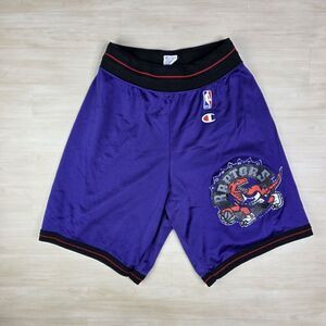 Vintage  Champion Toronto Raptors‎ Basketball Shorts Purple NBA 90s Size Small